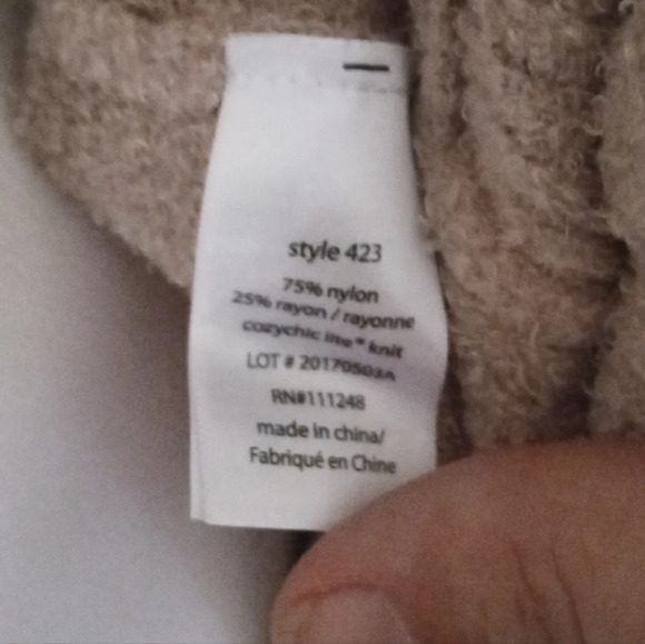 Barefoot Dreams Cozy Chic Lite Circle Open Front Cardigan Taupe Size Medium - Picture 8 of 9